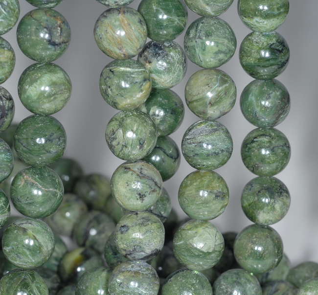 как выглядит 12MM GREEN CHRYSOPRASE GEMSTONE ROUND LOOSE BEADS 15.5" фото