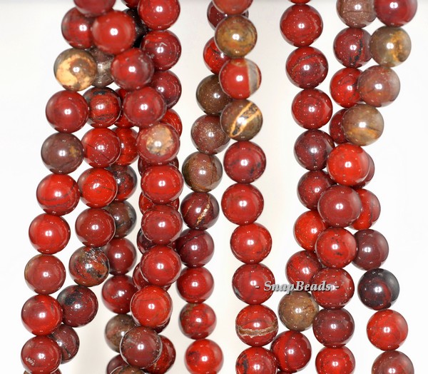 8mm red breccia jasper gemstone brown round 8mm loose beads 15.