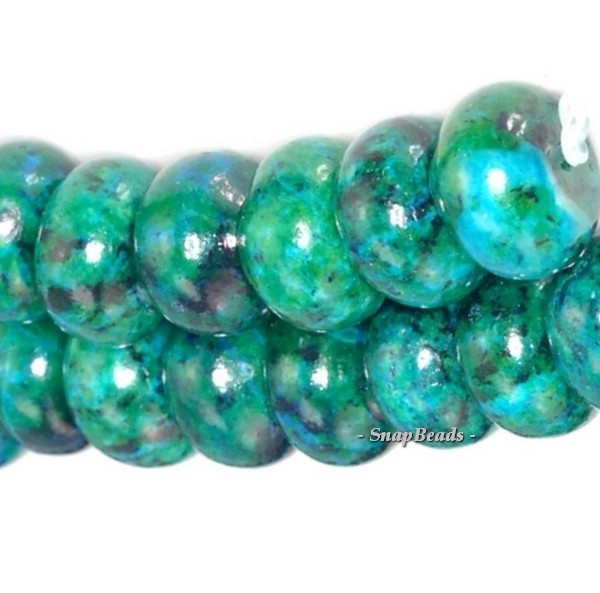 Turquoise Chrysocolla (Dyed/Treated) gemstone Donut Rondelle shaped